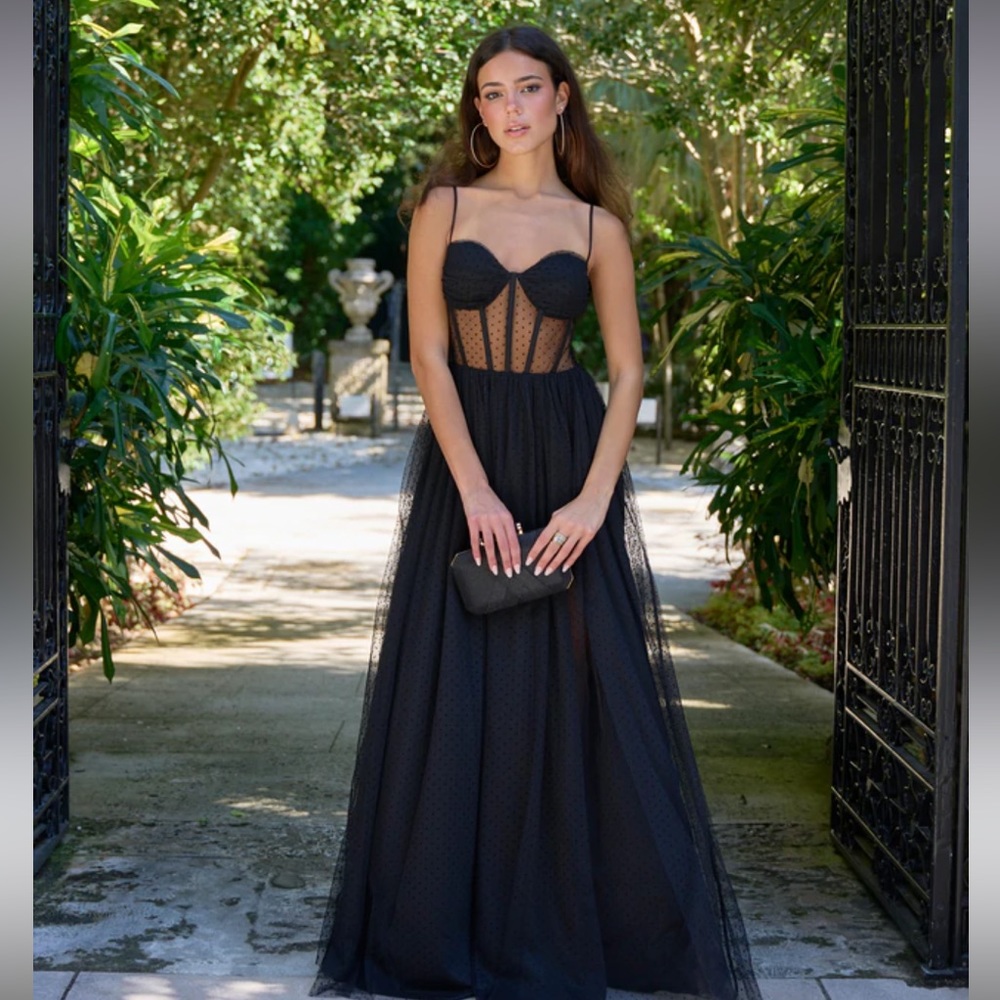 Windsor Tia Swiss Dot Corset A-line Formal Dress